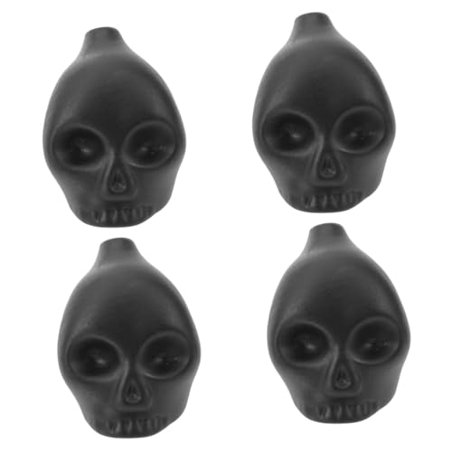 YARNOW 4 Stück Todespfeife Abs schreiende Kriegspfeife Kostüm Zahnbürste Halloween-Fußmatte Boom Totenkopfpfeife Halloweenpfeife schreiende Pfeifenstütze Party-Totenpfeife Keramik Black von YARNOW