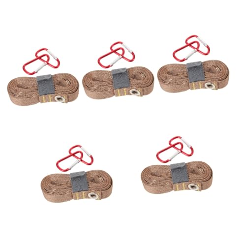 YARNOW 5St Wäscheleine zubehör für zelte kleiderbügel Kleideraufhänger campung zubehör Coat Hangers Rucksackreisen Beil Lagerzubehör Kabel Zeltversorgung Zelt Seil Aufhänger Metall Brown von YARNOW