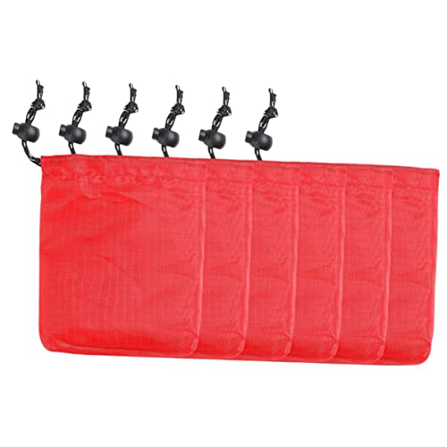 YARNOW 6St Campingbeutel mit Kordelzug Kleiner Beutel mit Kordelzug Ringe Verpackungsbeutel kleine Aufbewahrungstasche kleine Tüte für Kleinigkeiten tragbare Tasche Polyester rot von YARNOW