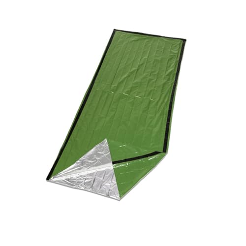 YARNOW Outdoor Notfallschlafsack Pe Thermal Survival Decke Für Camping Und Picknick Wasserabweisend Leicht Und Warmhaltend Ideal Für Herbst Und Winter Farbe Grün von YARNOW