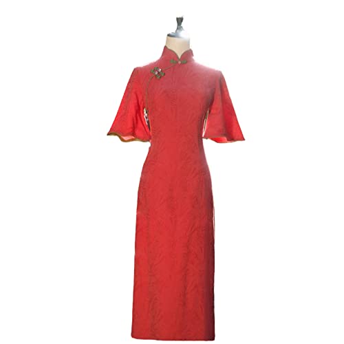 YAROVA Chinesischer Kleid Für Damen - Frauen Sommer Rot Cheongsam Lose Kurzarm Schlanke Baumwolle Kleider Plus Größe Party Hochzeit Bankett Qipao Elegante Retro Robe,Rot,XXL YAROVA Chinesischer Kleid Für Damen - Frauen Sommer Rot Cheongsam Lose Kurzarm Schlanke Baumwolle Kleider Plus Größe Party Hochzeit Bankett Qipao Elegante Retro Robe,Rot,XXL von YAROVA