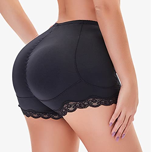 YAROVA Damen Po Push Up Unterhose - Sexy Butt Lifter Damen Hip Enhancer Höschen Gesäß Bauch Shaper Control Höschen Fake Ass Mit Pads Push Up Briefs Shapewear,Schwarz,M von YAROVA