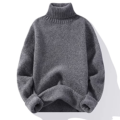 YAROVA Herren Pullover - Winter Männer Warm Rollkragenpullover Strickpullover Schlanke Gestrickte Pullover Herbst Einfarbige Freizeitoberteile Weiche Verdickte Winddichte Kleidung, Grau, M YAROVA Herren Pullover - Winter Männer Warm Rollkragenpullover Strickpullover Schlanke Gestrickte Pullover Herbst Einfarbige Freizeitoberteile Weiche Verdickte Winddichte Kleidung, Grau, M von YAROVA