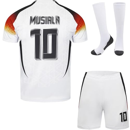 YATLASA 2024/2025 Heim #10 Neu Kinder Trikot Fußball Shorts, Socken, Geschenk Set Jugendgrößen (Weiß, 24 (6-7 Jahre)) von YATLASA