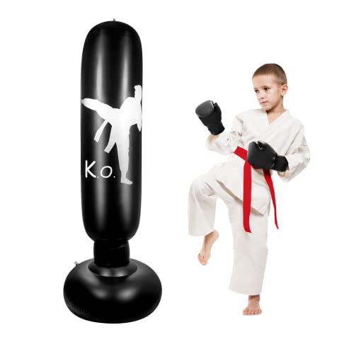 YAVOCOS Boxsack Kinder - 160cm Boxsack Stehend, Aufblasbare Punchingball für Erwachsene und Jugendliche, Schwerer Kinder Boxsack für Kickboxen, Karate, MMA, Boxen, Heimtraining YAVOCOS Boxsack Kinder - 160cm Boxsack Stehend, Aufblasbare Punchingball für Erwachsene und Jugendliche, Schwerer Kinder Boxsack für Kickboxen, Karate, MMA, Boxen, Heimtraining von YAVOCOS