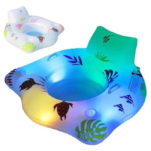 Aufblasbares Poolbett, aufblasbares Bett-Poolschwimmer | LED-Schwimmkörper und Poolspielzeug, Schwimmkörper für Poolliegen mit Rückenlehnenstütze, aufblasbares Floß von YAVQVIN