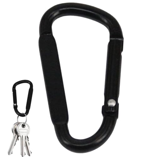 YAVQVIN Karabinerhaken, Karabinerhaken, Karabinerhaken aus Aluminiumlegierung in D-Form – D-Clip, Karabiner aus Metall, Reisekarabinerhaken, Rucksack-Karabiner von YAVQVIN