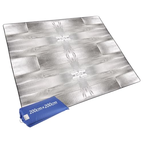 YAYODS Alu Isomatte 200 x 200 cm - Isomatte aus Aluminiumfolie - Faltbare Isoliermatte - Thermomatte Outdoor - Isomatte Camping - Isomatte Winter - Zelt Unterlage Boden - Isolierdecke für Zeltlager YAYODS Alu Isomatte 200 x 200 cm - Isomatte aus Aluminiumfolie - Faltbare Isoliermatte - Thermomatte Outdoor - Isomatte Camping - Isomatte Winter - Zelt Unterlage Boden - Isolierdecke für Zeltlager von YAYODS
