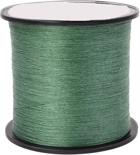 Nylon Angelschnur, Angelschnur Multifilament Angelschnur Schnur 4 Stränge Geflochtene Draht PE Karpfen 100M-2000M Grün 6-100LB Outdoor Zubehör Fisch Linie(100M 8.0) von YBAAKZIIR