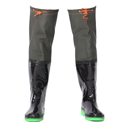 Outdoor Herren Wathose, wasserdichte Hüftstiefel 2-lagige PVC-Wathose for Angeln, wasserdichte Hüft-Wathose for Herren mit Dicker Oxford-Sohle, for die Gartenarbeit in der Landwirtschaft(6.5) von YBAAKZIIR