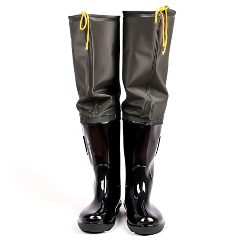 YBAAKZIIR Outdoor Herren Wathose, wasserdichte Hüftstiefel Hüft-Wathose, 2-lagige PVC-Angel-Wathose, Dicke Oxford-Sohle, langlebig, for die Jagd im Sumpf- und Sandbereich(6.5) von YBAAKZIIR