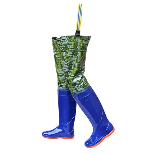 YBAAKZIIR Outdoor Herren Wathose, wasserdichte Hüftstiefel Hüft-Wathose, Flexible Angel-Wathose, Bequeme, langlebige PVC-Wathose for die Landwirtschaft und Gartenarbeit(Camo Green,7.5) von YBAAKZIIR