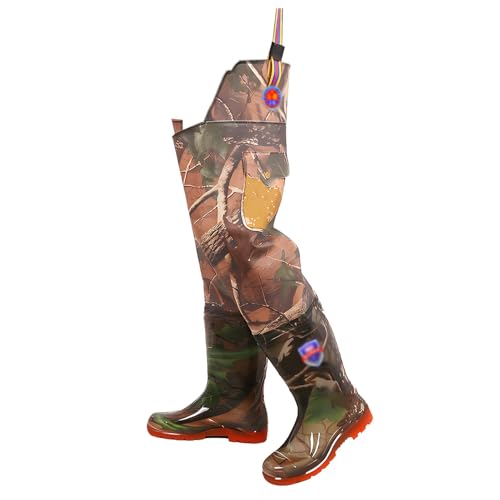 YBAAKZIIR Outdoor Herren Wathose, wasserdichte Hüftstiefel Hüft-Wathose, rutschfeste Angel-Wathose, Bequeme, langlebige Camouflage-Wathose for die Jagd in Sümpfen und Bächen(7) von YBAAKZIIR