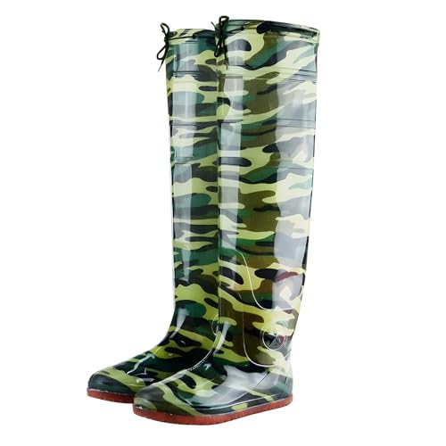 Outdoor Herren Wathose, wasserdichte Hüftstiefel Hüftwathose, wasserdichte PVC-Hüftwathose, Bequeme Camouflage-Wathose, leicht an- und auszuziehen, for Seen, Sümpfe(5) von YBAAKZIIR