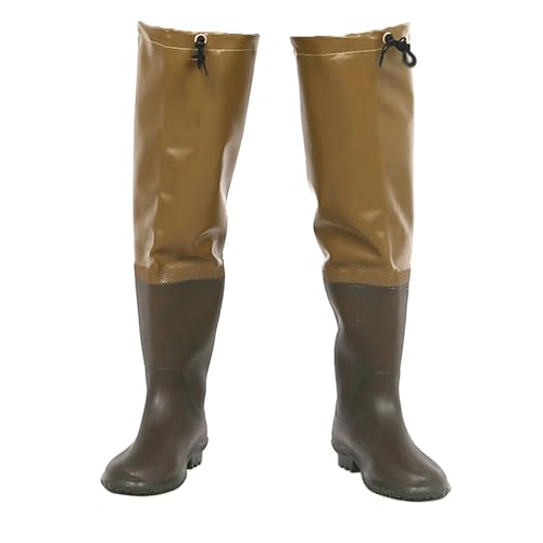 YBAAKZIIR Outdoor Herren Wathose, wasserdichte Hüftstiefel Hüftwathose Braune Hüftwathose aus PVC-Gummi, Bequeme Wathose for Herren, Die Sich Nicht Leicht Verformen, for Die Jagd Im Freien(6) von YBAAKZIIR