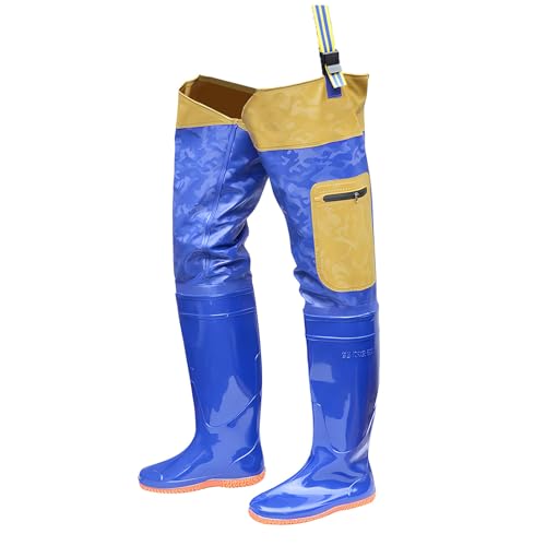 YBAAKZIIR Outdoor Herren Wathose, wasserdichte Hüftstiefel Wathose, leichte Hüftstiefel, Bequeme, 2-lagige Nylon-Angelwathose, leckt Nicht, for die Jagd in Sümpfen(4.5) von YBAAKZIIR