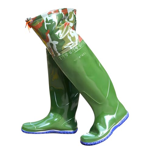 YBAAKZIIR Outdoor Herren Wathose, wasserdichte Hüftstiefel Wathose, wasserdicht, Camouflage-Angel-Wathose, leichte Wathose for Männer mit passender Fußform, for Waten im Sandabbau(9) von YBAAKZIIR