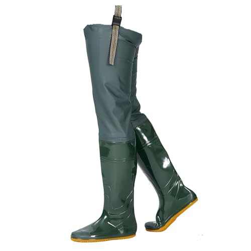 YBAAKZIIR Outdoor Herren Wathose, wasserdichte Hüftstiefel Wathose for Herren, Wathose for Angeln, grüne Wathose aus PVC, durchstichfest, for Landwirtschaft, Gartenarbeit, Sand(4.5) von YBAAKZIIR