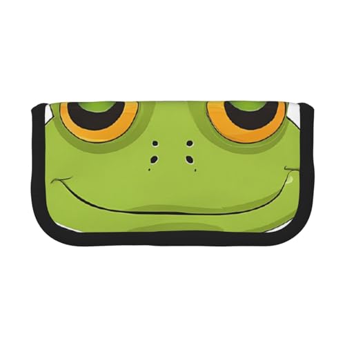 YBAZYBXY Lustiges Yoga-Füllfederhalter-Etui aus Segeltuch mit Frosch-Motiv, stilvolles Federmäppchen, Organizer-Tasche, Make-up-Tasche, für den täglichen Gebrauch auf Reisen, Schwarz , Einheitsgröße, von YBAZYBXY