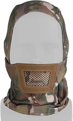 Airsoft Balaclava Mesh Maske, Ninja Stil, Taktische Maske Mit Vollem Gesichtsschutz Für kompatible Schnelle PJ/BJ/MH/SF/MK Helme Im Freien, ACH Helme Und Mich Helme. von YBJMSFA