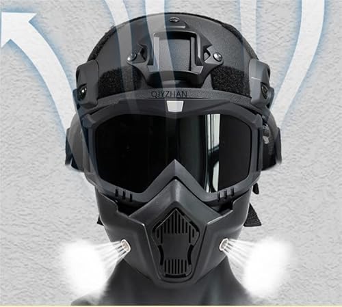 Airsoft Helm Kann ACH Taktischen Helm Justieren, Und Airsoft Maske Mit Abnehmbarer Anti-Nebel-Brille Wird Für Outdoor-Sportarten Von Airsoft Paintball CS-Spielen Verwendet Airsoft Helm Kann ACH Taktischen Helm Justieren, Und Airsoft Maske Mit Abnehmbarer Anti-Nebel-Brille Wird Für Outdoor-Sportarten Von Airsoft Paintball CS-Spielen Verwendet von YBJMSFA