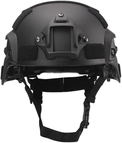 Mich Airsoft ACH Tactical Helm Mit Gehörschutz, Front NVG Mount Und Seitenschiene Für Paintball Outdoor Sport Jagd Schießen,Einstellbar von YBJMSFA