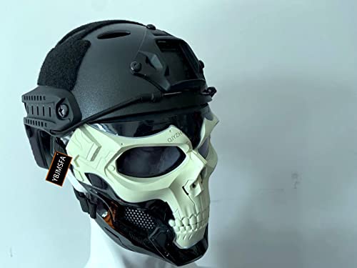 PJ Type Tactical Fast Helm Und Totenkopfmaske Airsoft Paintballmaske Mit PC-Brille Für Outdoor-Aktivitäten Wie Paintball, Halloween CS usw. PJ Type Tactical Fast Helm Und Totenkopfmaske Airsoft Paintballmaske Mit PC-Brille Für Outdoor-Aktivitäten Wie Paintball, Halloween CS usw. von YBJMSFA