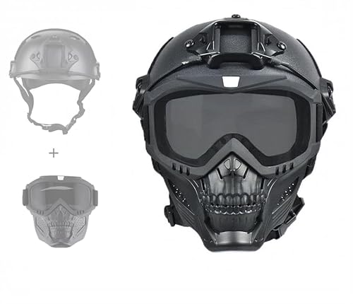 YBJMSFA Tactical Airsoft Schnelle Helm PJ Art/Abnehmbare Gesichtsmaske Motorradbrille Für Paintball Sport Jagdschießen im Freien von YBJMSFA