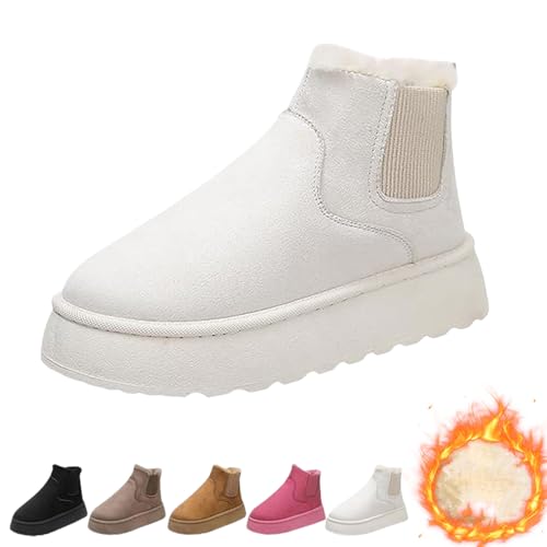 Charmella Boots, Charmella Comfy Platform Boots,Women's Winter Stylish Warm Comfortable Snow (38EU,White) von YBJUTT