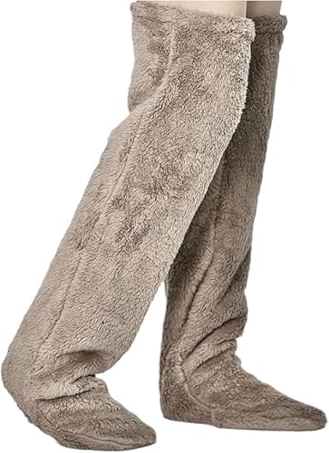 Cozzii Socks, Fuzzy Dreams Leg Warmers, Cozzii Foot Warmer,Long Fuzzy Socks for Women, for The Winter (Light Brown,One Size) von YBJUTT