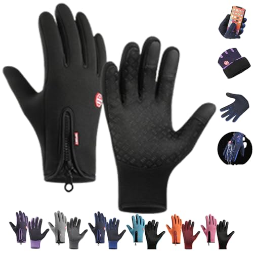 Frostfit - Thermo Handschuhe, Warm Winter Gloves with Water-Repellent Coating and Touchscreen Function, Men's Frostfit for Outdoor Use (Black,S) von YBJUTT