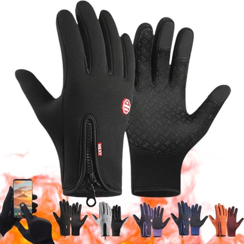 Sensitivem Gloves, Sensitivem Warm Windproof Waterproof Touch Screen Gloves Unisex, Warm Touchscreen Gloves, Thermal Waterproof Gloves, for Hiking,Cycling (Black,M) von YBJUTT