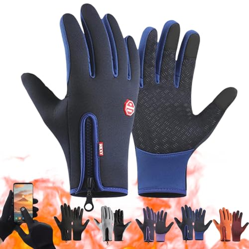 Sensitivem Gloves, Sensitivem Warm Windproof Waterproof Touch Screen Gloves Unisex, Warm Touchscreen Gloves, Thermal Waterproof Gloves, for Hiking,Cycling (Blue,XL) von YBJUTT