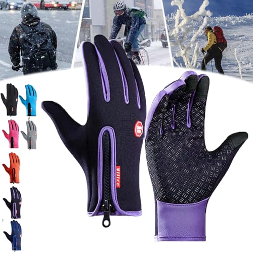 YBOEG Frostfit - Thermo Handschuhe, Thermo Handschuhe Herren Frostfit, Frostfit Thermo Handschuhe Damen, Frostfit Handschuhe Mit Wasserabweisender Beschichtung Und Touchscreen-Funktion (Lila,M) von YBOEG