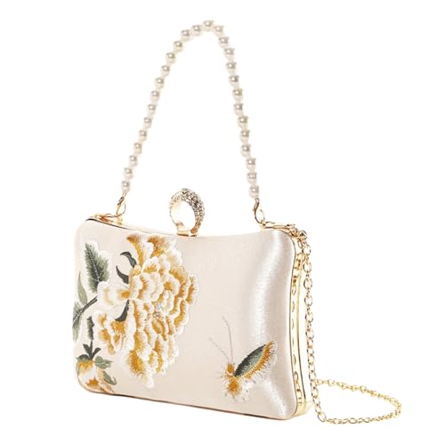 Anspruchsvolle Abendtasche Mit Zarter Blumenstickerei Handtasche Und Schultertasche Für Elegante Frauen Hochzeitsfeier von YCHUCH