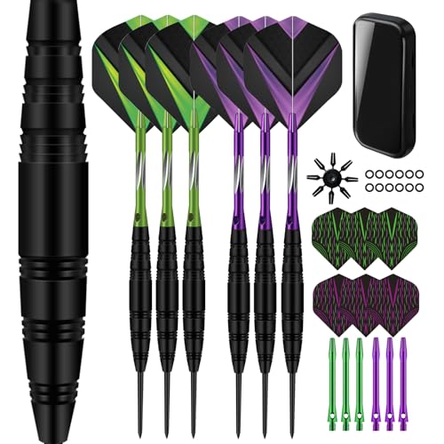 YCHUCH Professionelles Dart-Set mit Stahlspitze und Tragetasche, Aluminium-Schäfte, Metall-Darts, Nadel-Set für Spiele, 1 Set von YCHUCH