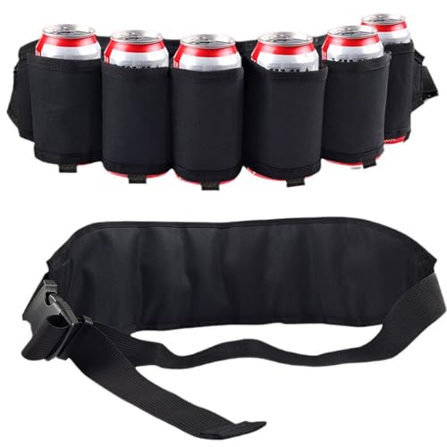 YCHYAN Portable Biergürtel Bierholster, Taille Schnalle Halter Bier, Gürtel Getränketasche, mit 6 Befestigungstaschen, Bier Soda Kann, Geeignet für Camping, Wandern, Picknicks und Grillabende YCHYAN Portable Biergürtel Bierholster, Taille Schnalle Halter Bier, Gürtel Getränketasche, mit 6 Befestigungstaschen, Bier Soda Kann, Geeignet für Camping, Wandern, Picknicks und Grillabende von YCHYAN