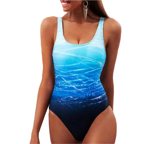 YCHYLIQ Badeanzug Women Bikini Sommer Urlaub Badeanzug Frauen Große Badebekleidung Set Strandkleidung-Blau-XL von YCHYLIQ