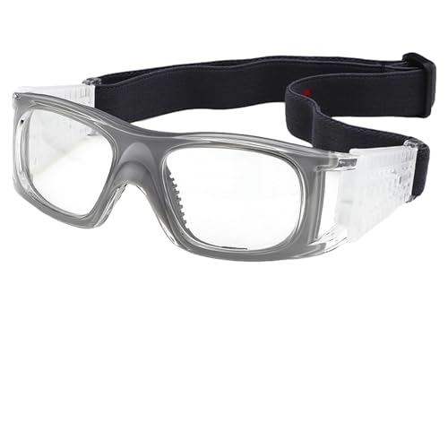 YCHYLIQ Brille Sportbrille Einstellbare Anti-Impact-Schutzbrille Geeignet Für Basketball, Fußball, Volleyball, Hockey Und Andere Outdoor-Sportarten-Grau von YCHYLIQ