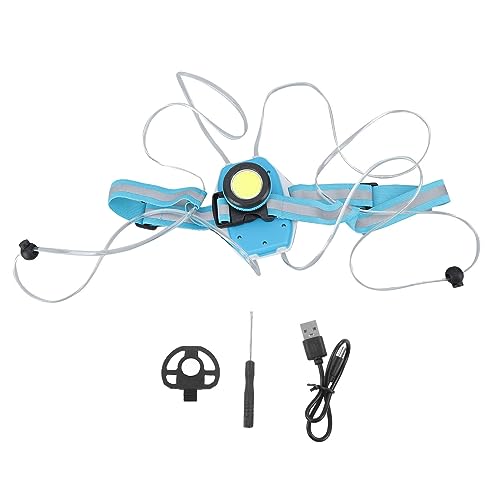 YCRGYYBD Nachtlauflicht-Warnweste, COB-Beleuchtungsmodus, elastische Taille, eingebaute Batterie, für Laufen im Freien, Radfahren (Himmelblau) von YCRGYYBD