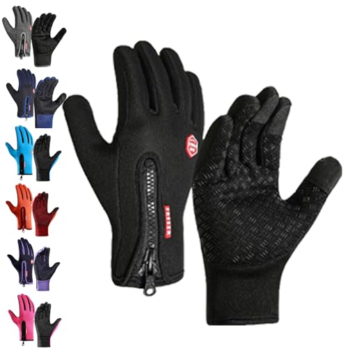 YCYATS Freezer Thermo Handschuhe, Freezer Pro Handschuhe, Thermo Alpina Handschuhe Freezerv, Outdoor-Touchscreen-Winterhandschuhe Mit Wasserabweisung (Schwarz, M) von YCYATS