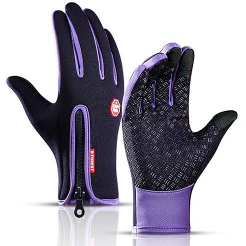 YCYATS Freezer Thermo Handschuhe, Warme Winterhandschuhe mit wasserabweisender Beschichtung und Touchscreen-Funktion, ideal für Outdoor-Arbeiten, Laufen und Radfahren (Lila, L) von YCYATS