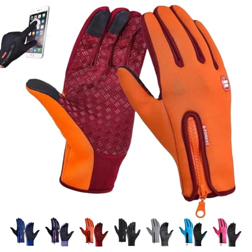 YCYATS Frostfit - Thermo Handschuhe, Warme Winterhandschuhe, Thermo Handschuhe Herren Frostfit Perfekt für Jedes Abenteuer (Orange Farbe, S) von YCYATS