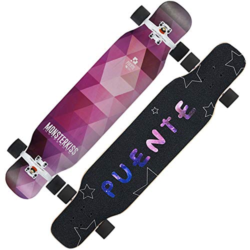 Skateboard-Deck, 8 Lagen Ahorn, Longboard-Cruiser, geeignet für Erwachsene, Anfänger, Doppel-Kickboard, PU-Perfusionsrad, Freestyle-Glide, komplett für Kinder von YDAWRY