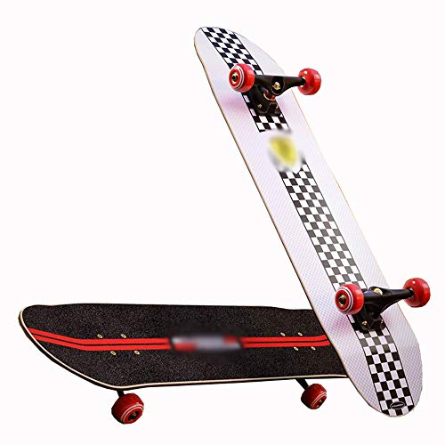 Skateboard-Deck 31,5 Zoll Double-Kick-Profi-Skateboard 7-lagiges Ahornholz Erwachsene, Teenager, Kinder Tragfähigkeit 330 Pfund Kinder Komplett von YDAWRY