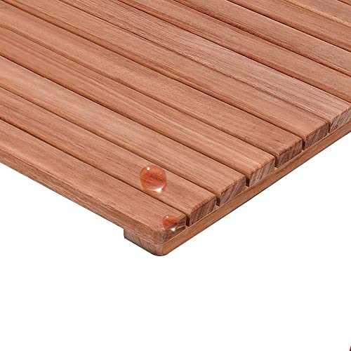 Badematte aus Holz, Badematte aus Bambus, Duschmatte, rutschfeste Fußmatten aus Holz mit erhöhter Fußplattform, for Badezimmer/Badewanne/Toilette, Yard Step Pad(40 * 70 * 4.3Cm/15.7 * 27.6 * 1.7In) von YDHSIKK