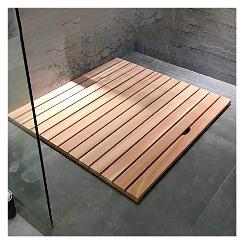 Badematte aus Holz, Badematte aus Bambus, Rutschfeste Duschmatte aus Holz for Kinder/Senioren/Schwangere, Badematte mit Pedal for Badewanne/Toilette(45 * 100 * 3.5Cm/17.7 * 39.4 * 1.4In) von YDHSIKK