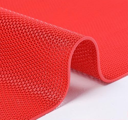 YDHSIKK Dusche Badematte, rutschfeste Drainagematte, Badezimmer-Duschmatte, PVC-Drainage-Rutschmattenrolle, 0,5 cm dick, for Innendusche(Red,120x1000CM/3.9x32.8FT) von YDHSIKK