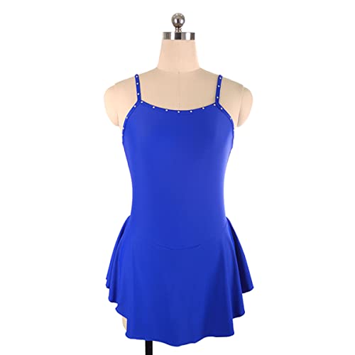 YDHTIZ Kinder Mädchen Eiskunstlauf Kleid Lyrische Frauen Erwachsene Figur Eislaufen Kleid Frauen Sexy Sling Backless Kleid Kind Mädchen Ballett Tanz Kleidung Outfit (XXS,Blue) von YDHTIZ