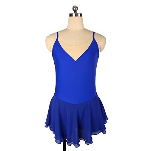 YDHTIZ Kinder Mädchen Eiskunstlauf Kleid Mädchen Figuren Skaten Spandex Wettbewerb Anzug Frauen Camisole Gymnastik Lotard Ballet Dance Wear Outfit Kostüme (XXL,Blue) von YDHTIZ